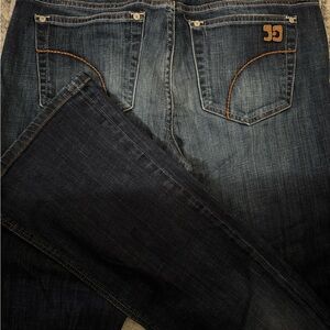 Dark Blue Denim Jeans with Logo
